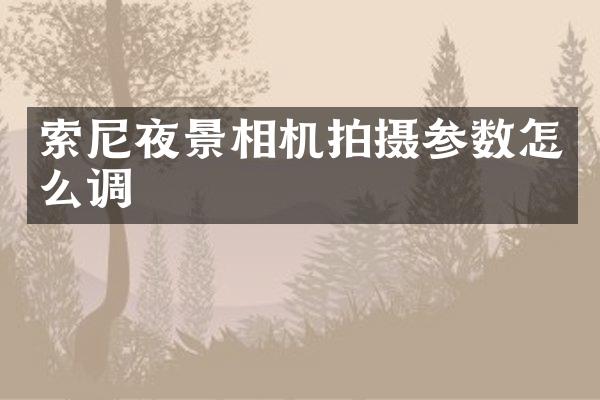 夜景相机拍摄参数怎么调