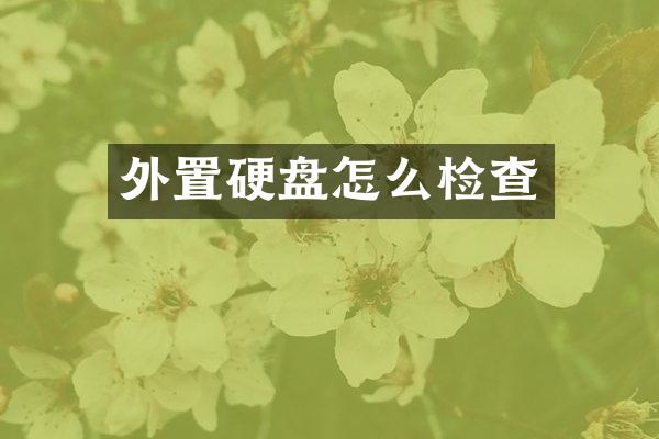 外置硬盘怎么检查