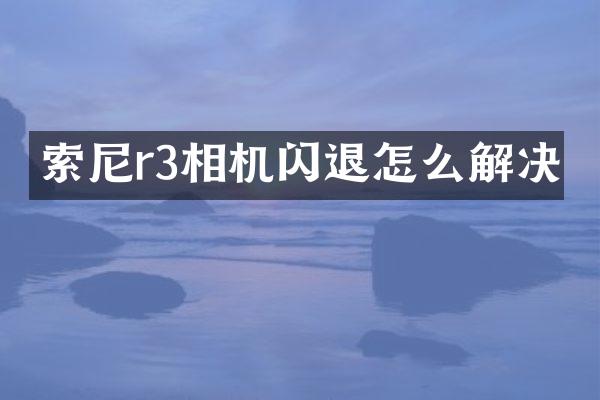 r3相机闪退怎么解决