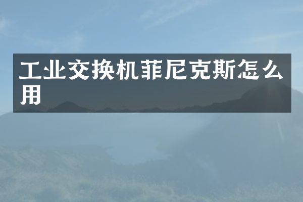 工业交换机菲尼克斯怎么用