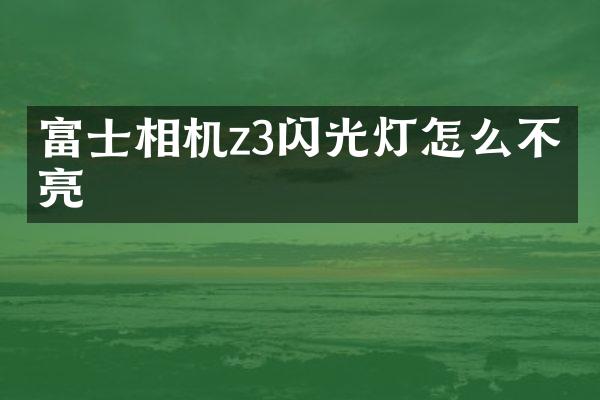 富士相机z3闪光灯怎么不会亮