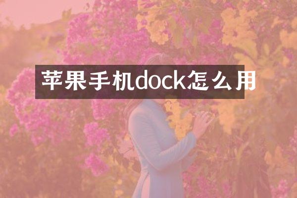 苹果手机dock怎么用