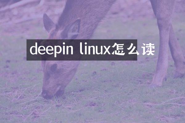 deepin linux怎么读