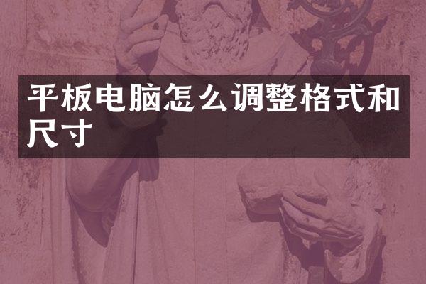 平板电脑怎么调整格式和尺寸