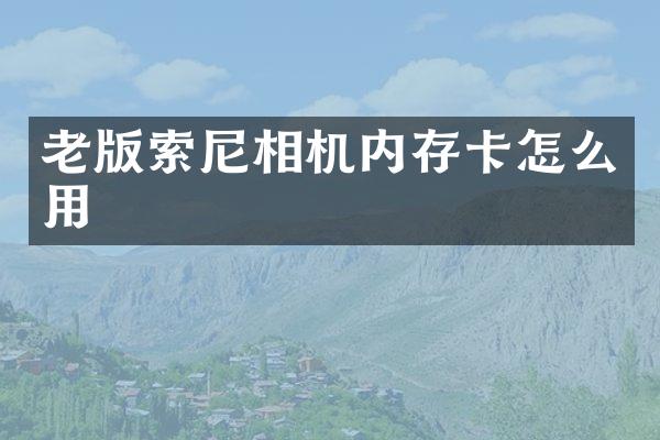 老版相机内存卡怎么用