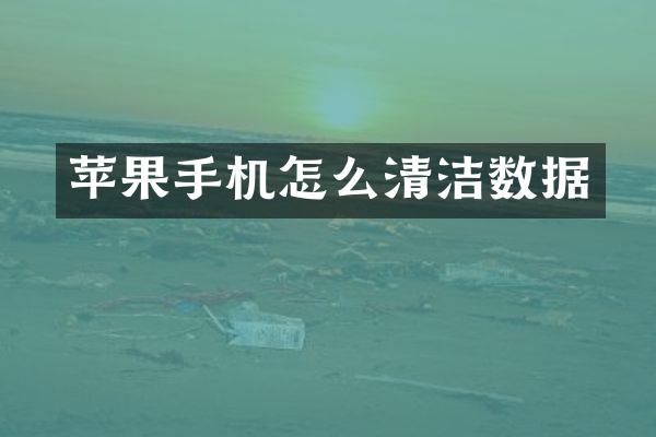 苹果手机怎么清洁数据