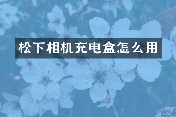 相机充电盒怎么用