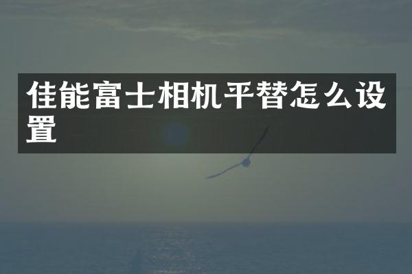 佳能富士相机平替怎么设置