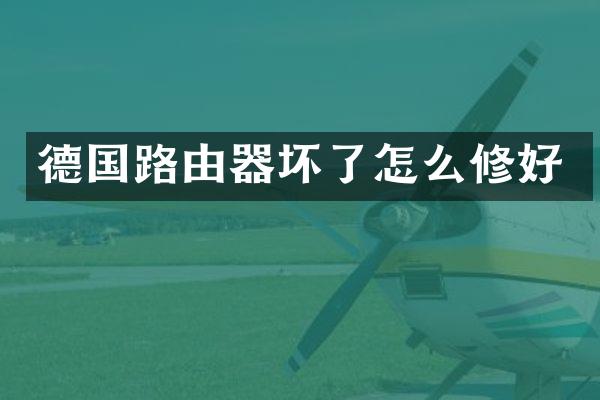 德国路由器坏了怎么修好