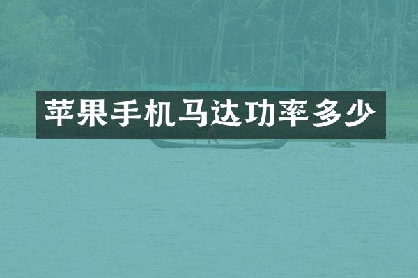 苹果手机马达功率多少