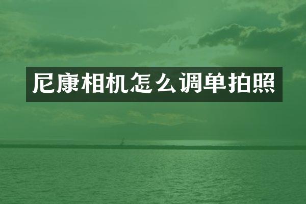 尼康相机怎么调单拍照