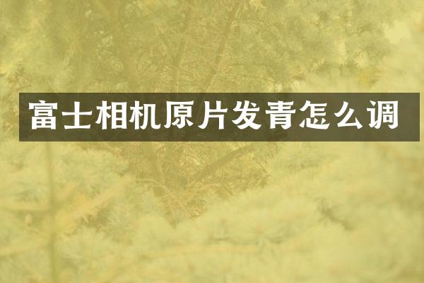 富士相机原片发青怎么调