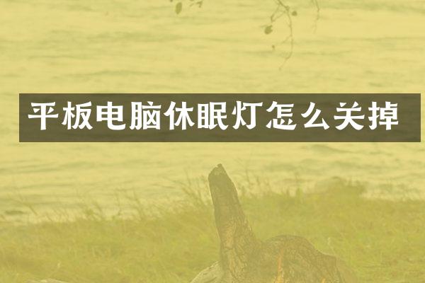 平板电脑休眠灯怎么关掉