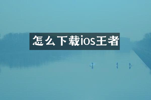 怎么下载ios王者