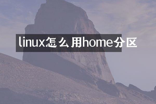 linux怎么用home分区