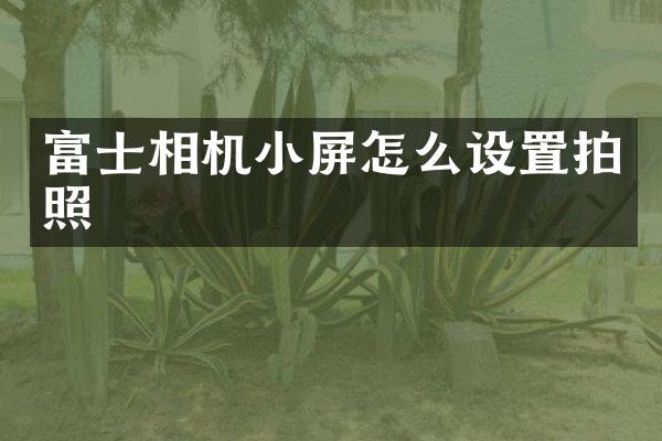 富士相机小屏怎么设置拍照