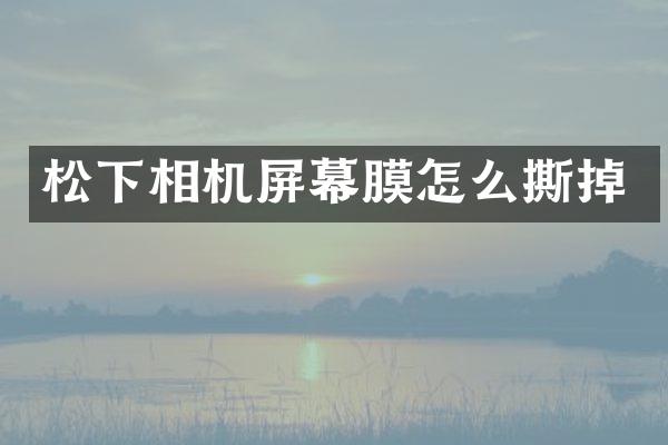 相机屏幕膜怎么撕掉