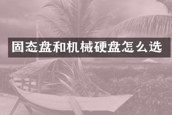 固态盘和机械硬盘怎么选