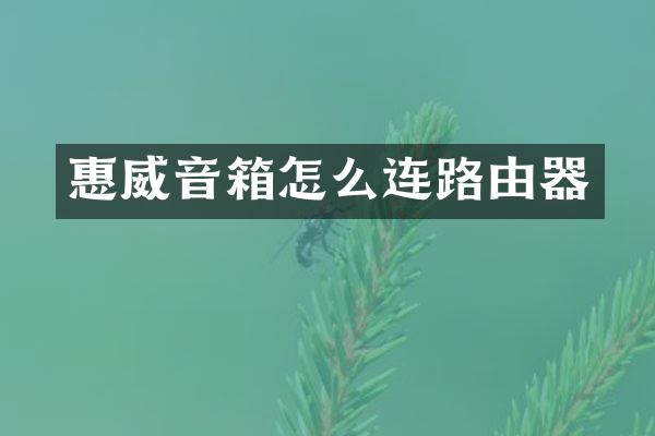惠威音箱怎么连路由器