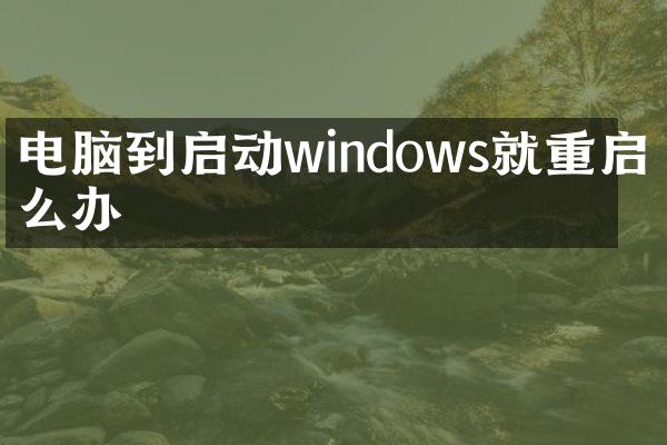 电脑到启动windows就重启怎么办