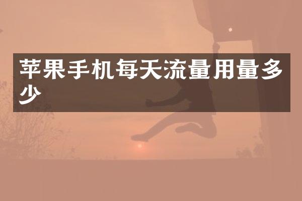 苹果手机每天流量用量多少
