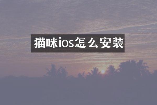 猫咪ios怎么安装