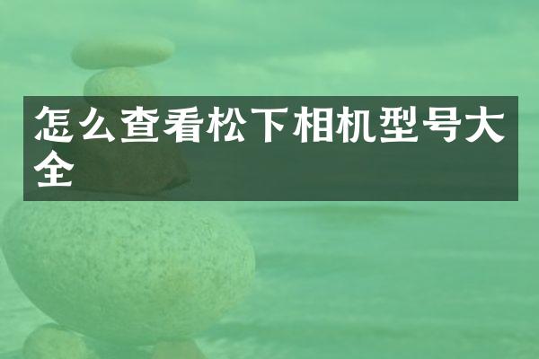 怎么查看相机型号大全