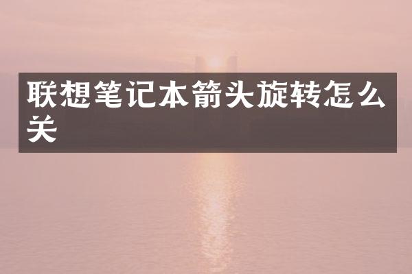 联想笔记本箭头旋转怎么关