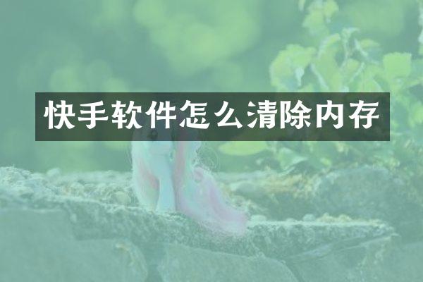 快手软件怎么清除内存