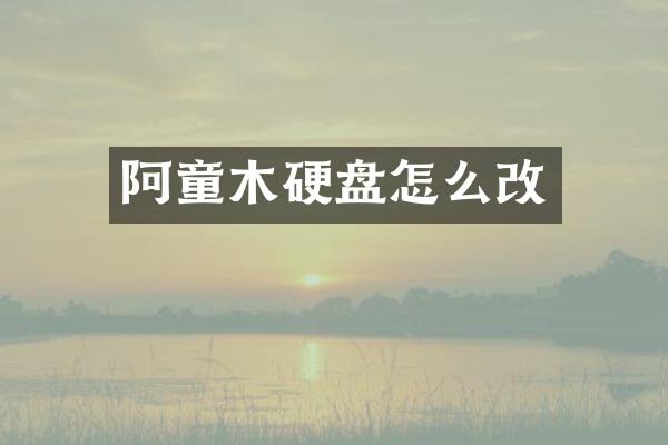 阿童木硬盘怎么改