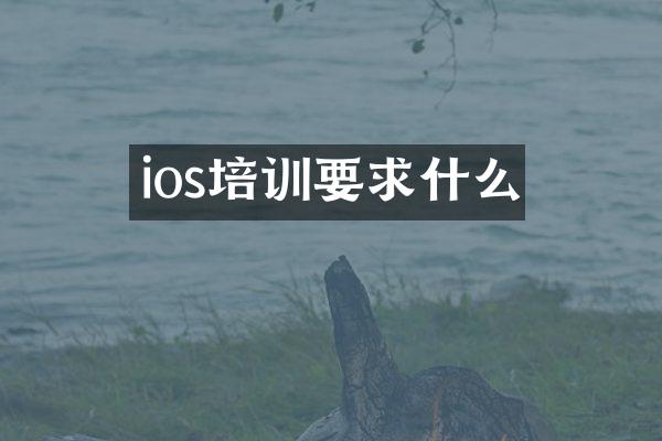 ios培训要求什么