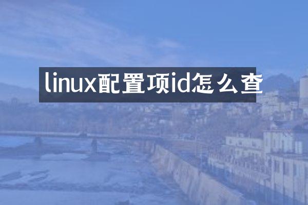 linux配置项id怎么查