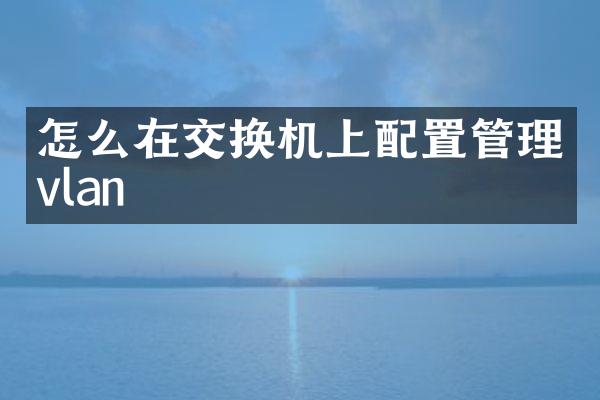 怎么在交换机上配置管理vlan