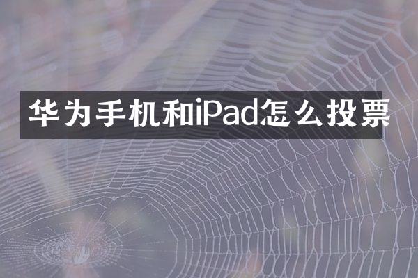华为手机和iPad怎么投票