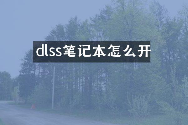 dlss笔记本怎么开