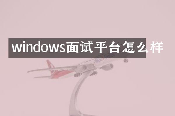 windows面试平台怎么样