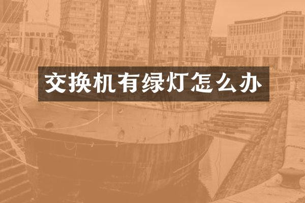 交换机有绿灯怎么办