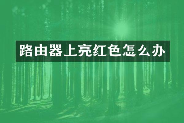 路由器上亮红色怎么办