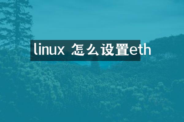 linux 怎么设置eth