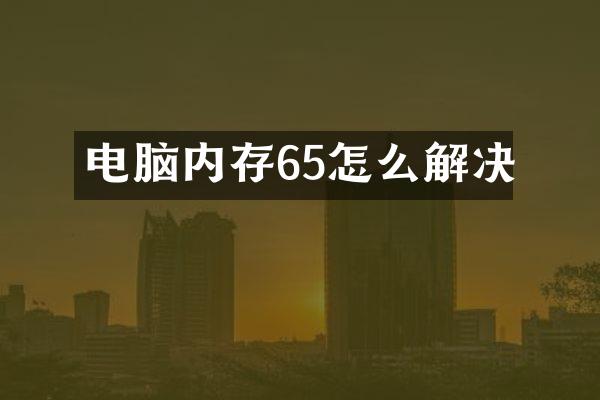 电脑内存65怎么解决
