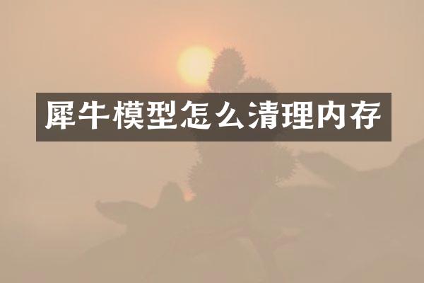 犀牛模型怎么清理内存