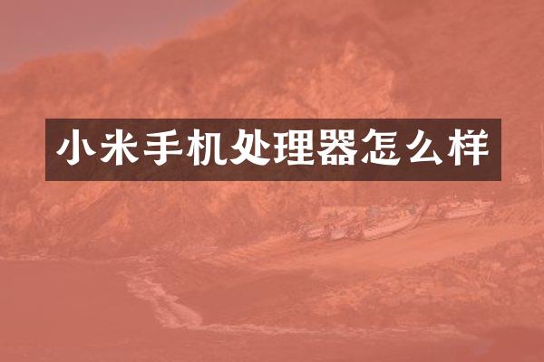 小米手机处理器怎么样