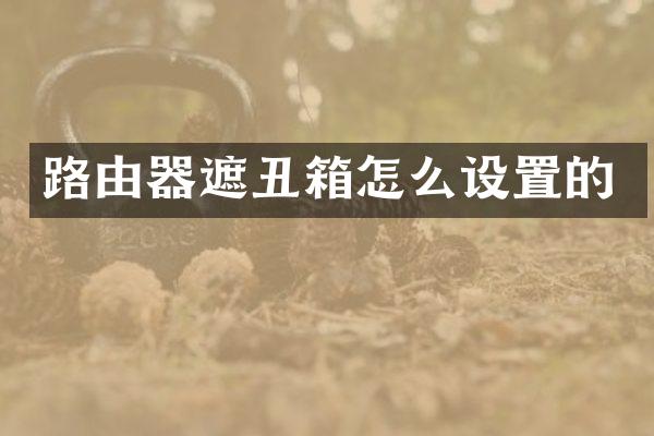 路由器遮丑箱怎么设置的