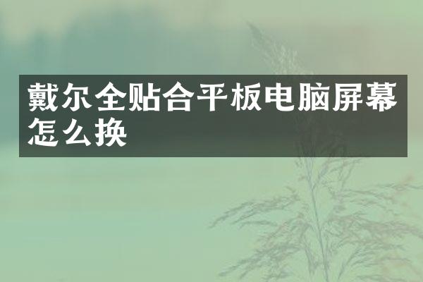 戴尔全贴合平板电脑屏幕怎么换