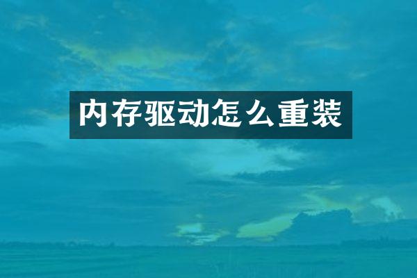 内存驱动怎么重装