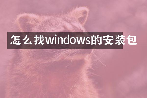 怎么找windows的安装包