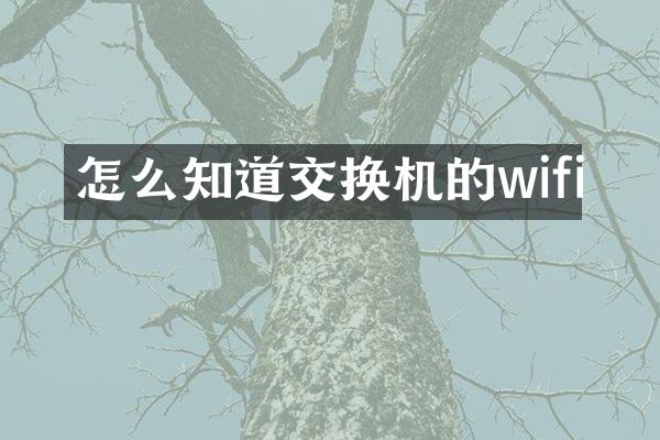 怎么知道交换机的wifi