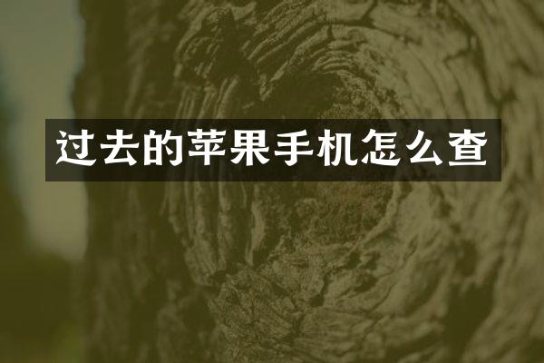 过去的苹果手机怎么查
