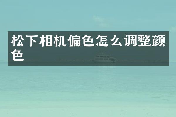 相机偏色怎么调整颜色