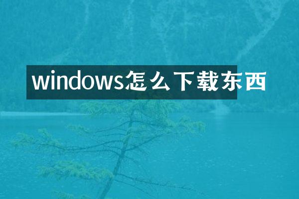 windows怎么下载东西